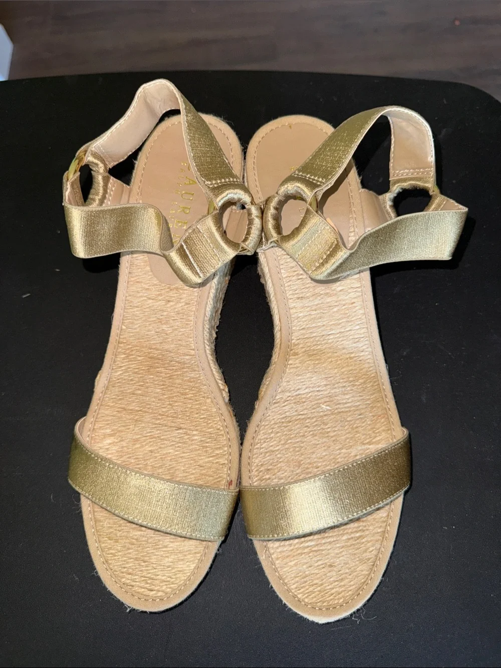 Lauren Ralph Lauren Gold Metallic Ankle-Strap Sandals